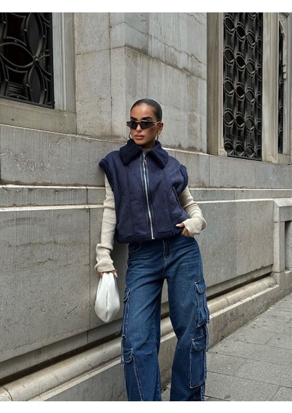 Lymens Fashion Ceket Yaka Detaylı Ukade Süet Yelek Casual Şıklık modelleri