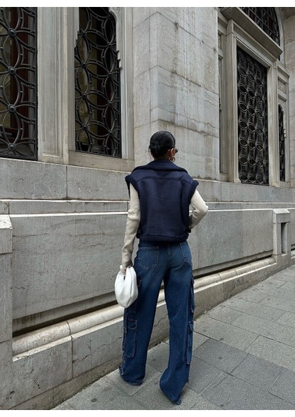 Lymens Fashion Ceket Yaka Detaylı Ukade Süet Yelek Casual Şıklık indirimleri