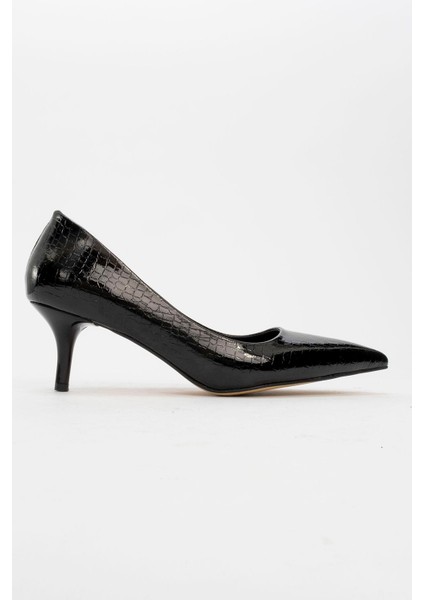 Kadın Sivri Burunlu Stiletto Siyah Kroko fiyatları