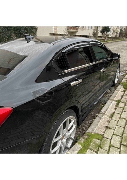Honda Civic Fb7 2012-2016 Uyumlu Kelebek Cam Izgarası Kelebek Cam Vizörü Havalandırma Sağ Sol Takım Parlak Siyah fırsatları