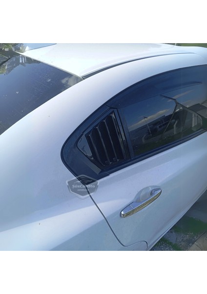 Honda Civic Fb7 2012-2016 Uyumlu Kelebek Cam Izgarası Kelebek Cam Vizörü Havalandırma Sağ Sol Takım Parlak Siyah indirimleri