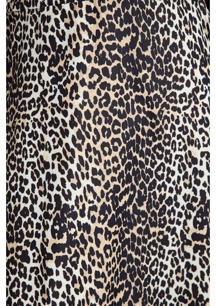 Modern Tarz Tesettür Astarlı Dokuma Maxi Boy Leopar Desenli Dokuma Etek fiyatları