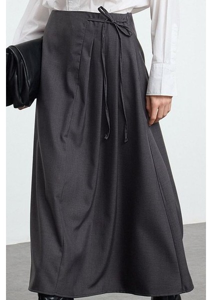 Modern Tarz Tesettür Astarsız Dokuma Maxi Boy Pili Detaylı Dokuma Etek modelleri