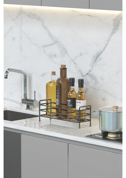 Siyah Metal Yağdanlık Altlığı, Mutfak Düzenleyici ve Organizer 750-999 ml modelleri
