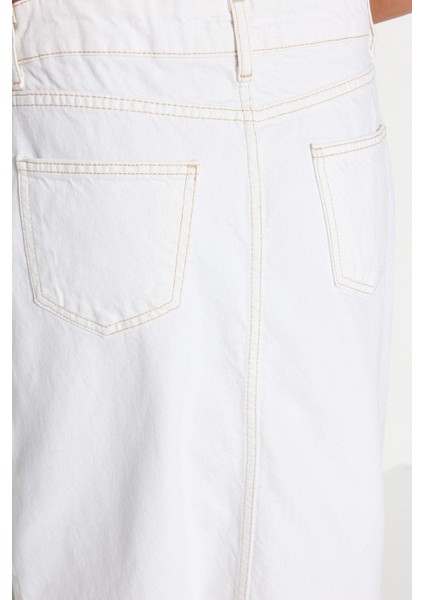 Modern Tarz Astarsız Denim Maxi Boy Yırtmaçlı Maxi Denim Etek indirimleri