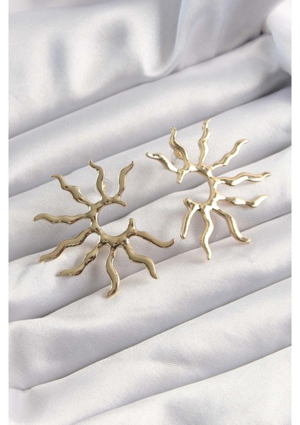 Gold Renk Yarım Güneş Küpe - EBJ241123W28283