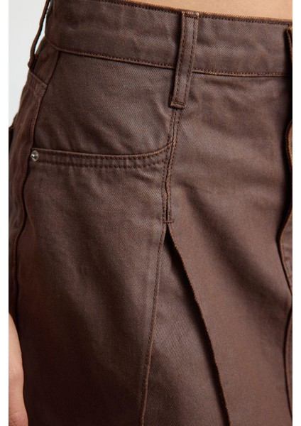 Modern Tarz Astarsız Denim Mini Boy Deri Kaplamalı Pileli Mini Denim Etek fiyatları