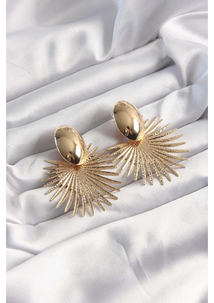Gold Renk Yansımalı Küpe - EBJ241123W28284