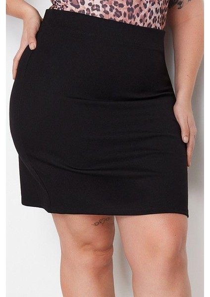 Modern Tarz Büyük Beden Astarsız Örme Mini Boy Beli Lastikli Örme Etek fiyatları