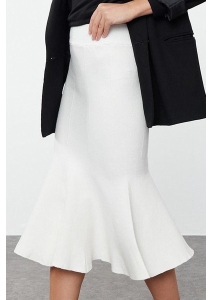 Modern Tarz Astarsız Triko Midi Boy Premium Iplik Özel Iplik Midi Boy Triko Etek modelleri