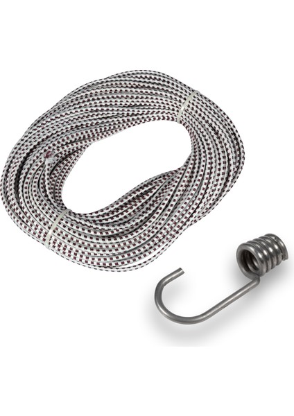 Çadır Branda Gergi Lastiği Ip 20 Mt+ 10 Adet Metal Lastik Kancası