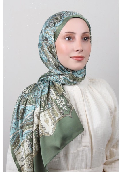 Linda Etnik Desen Şal 1717-10 Yeşil-Su Mavisi fiyatları