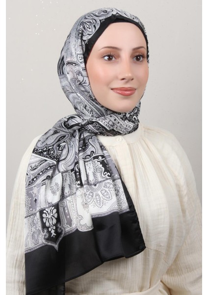 Linda Etnik Desen Şal 1717-4 Siyah-Gri fiyatları