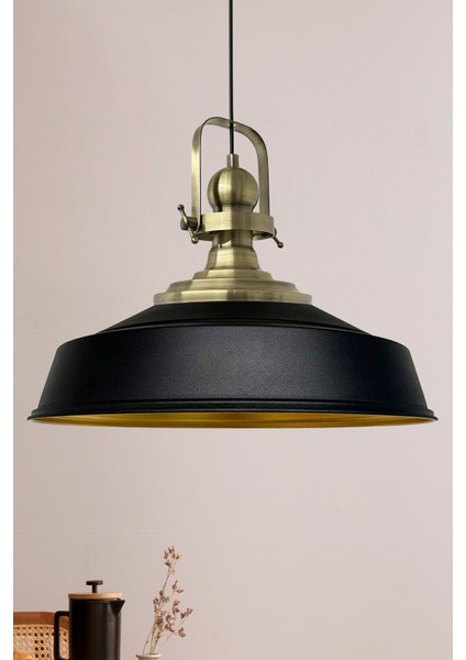 Siyah Eskitme Tekli Sarkıt Avize, Metal Malzeme, 41x28 Boyut, Şık ve Modern Tasarım