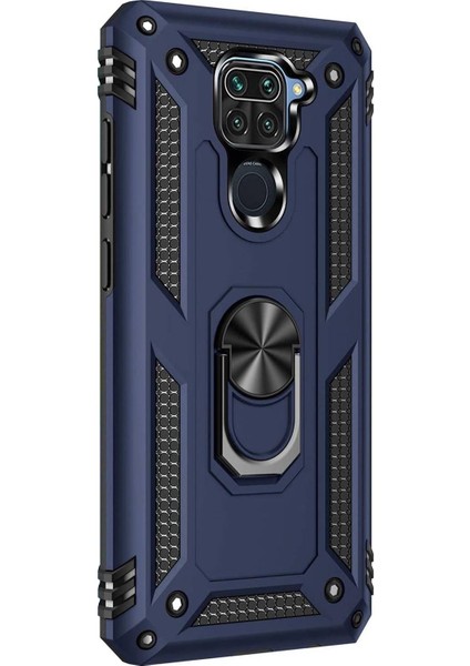 Xiaomi Redmi Note 9 Yüzüklü Tank Kılıf Lacivert