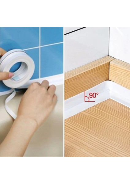 krg Su Sızdırmaz Banyo Mutfak Lavabo Küvet Izolasyon Şerit Bant,lavabo Kenar Bandı 3.2 mt x 38 mm Byrnew