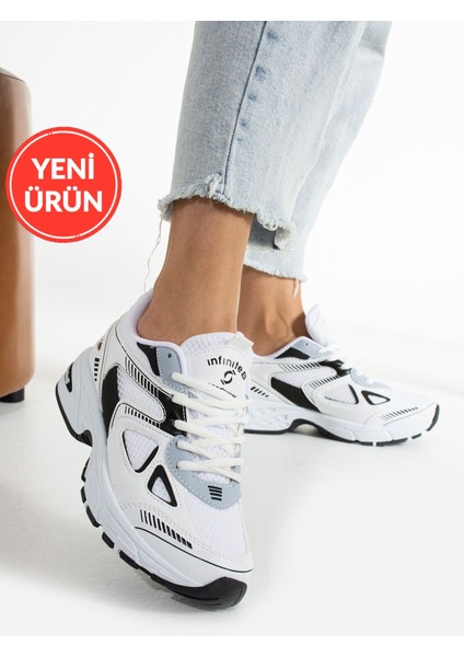 Kadın Beyaz Spor Ayakkabı Günlük Rahat Air Taban Sneaker N110