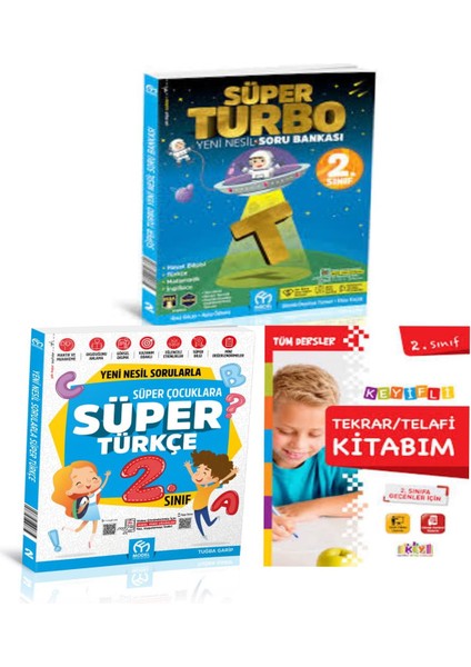 2. Sınıf Süper Turbo Soru Bankası ve Yeni Nesil Sorularla Süper Türkçe – Tekrar Telafi Kitabım