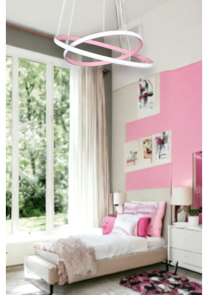 Modern pembe 2'li metal avize, 40x80 cm, mutfak, salon ve çocuk odası için ideal indirimleri