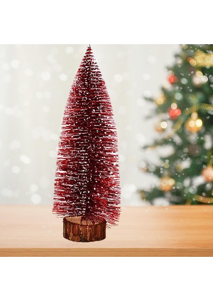 Yılbaşı Süsü Dekoru Simli Kırmızı 30 Cm Çam Ağacı