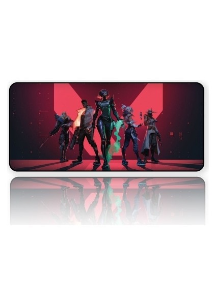 Valorant 6 Oyuncu Mouse Pad 90X40 cm Kaymaz Dikişli