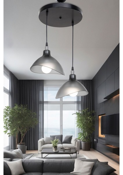 Füme Sarkıt Avize, Çok Amaçlı, 22x60 cm, Plastik Malzeme, 1 Ampüllü, Modern Tasarım