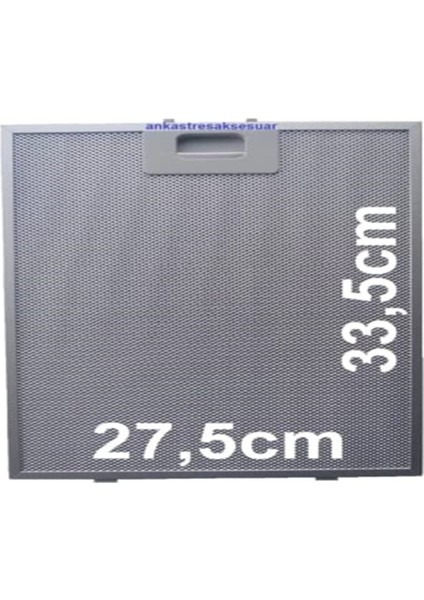 27.5X33.5 Davlumbaz Aspiratör Filtresi 335X275 mm Metal Yağ Filtresi B12