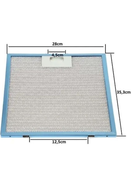 280X350 mm Iyi Kalite Alüminyum Davlumbaz Yağ Filtresi Alt Tırnak 12,5 cm, üst tırnak arası 4,5 cm A7