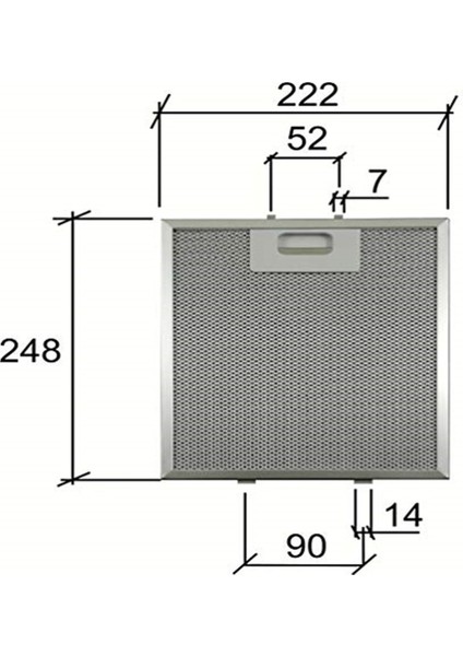 248 x 222 Davlumbaz Aspiratör Filtresi Metal Yağ Filtresi 480122102126 C00344909, F3