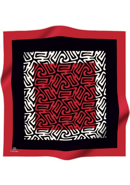 Tivil Kırmızı Desenli Ipek Eşarp DGN51373-01-17 fiyatları