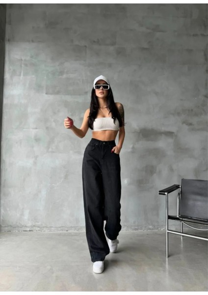 Loose Fıt Kar Yıkama Baggy Jean Pantolon