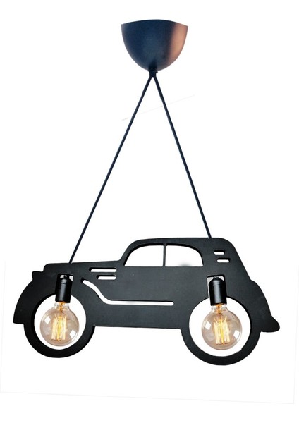 Modern siyah ahşap sarkıt avize, 2 başlıklı, 30x63 cm, retro ofis ve mekan aydınlatması