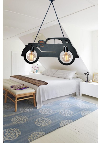 Modern siyah ahşap sarkıt avize, 2 başlıklı, 30x63 cm, retro ofis ve mekan aydınlatması