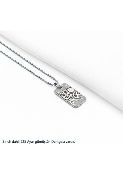 Brezza Lusso Jewelry Mekanik Ruh Zamanın Çarkı Erkek Gümüş Kolye