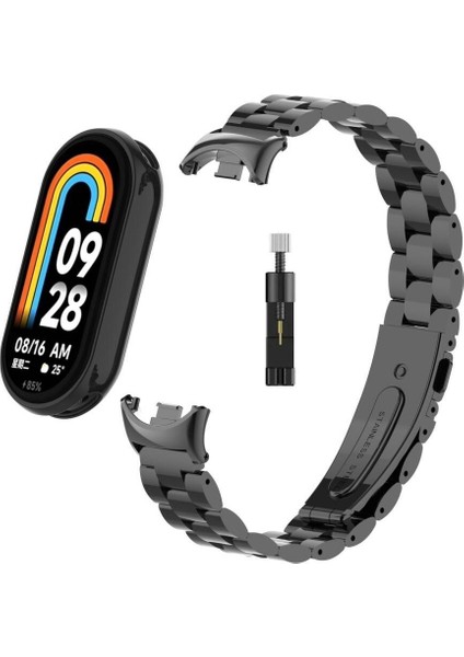 Xiaomi Mi Band 8/mi Band 9 Uyumlu Paslanmaz Çelik Kısaltılabilir Baklalı Kordon