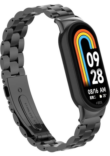 Xiaomi Mi Band 8/mi Band 9 Uyumlu Paslanmaz Çelik Kısaltılabilir Baklalı Kordon modelleri