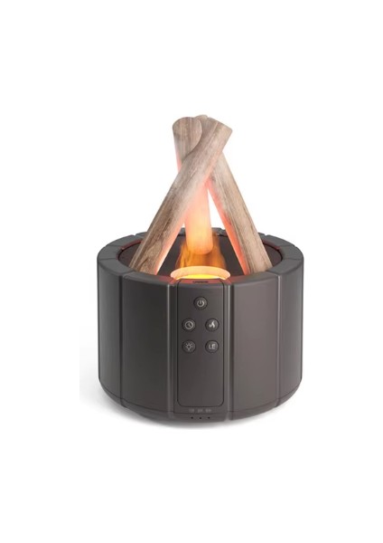 Alev Görünümlü Hava Nemlendirici Humidifier Işıklı Zaman Ayarlı Ultrasonik Kumandalı Aromaterapili