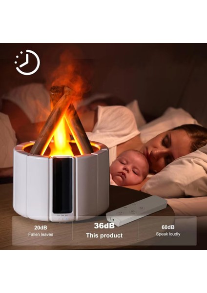 Alev Görünümlü Hava Nemlendirici Humidifier Işıklı Zaman Ayarlı Ultrasonik Kumandalı Aromaterapili indirimleri