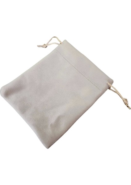 Soft Tay Tüyü Kese Krem 10 Adet 12X13 cm Takı, Altın Kesesi (Ipli & Büzgülü)