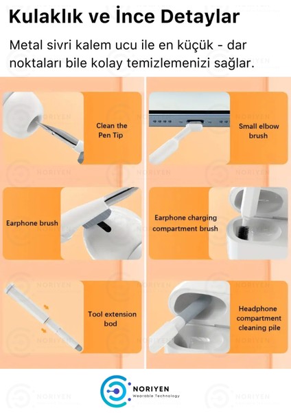 20IN1 Premium Cleaning Çok Fonksiyonlu Telefon Laptop Airpods Kulaklık Klavye Ekran Temizleme Kiti Temizleyici Seti Tv Pc Ipad Iphone Q20