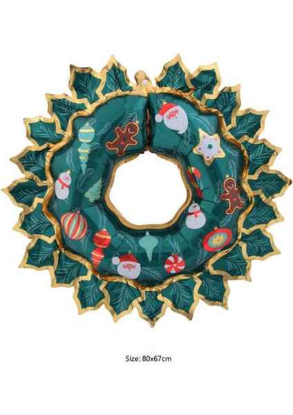 Yılbaşı Süsü Kapı Süsü Çelenk Folyo Balon 80-67 cm fiyatları