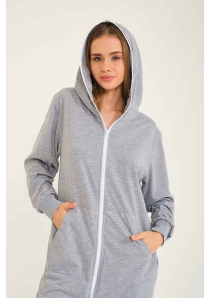 Kadın Tekparça Tulum Gri