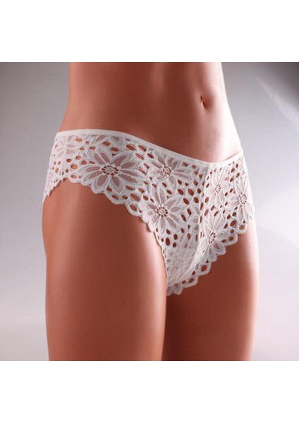 Dantelli Çiçekli Pamuklu Kadın Külot, Beyaz modelleri