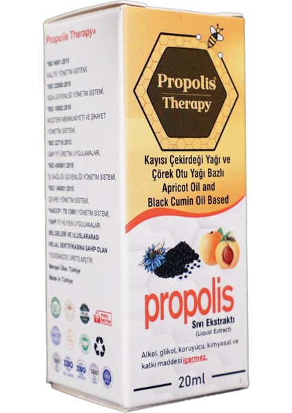 Kayısı Çekirdeği Yağı ve Çörek Otu Yağı Bazlı Propolis Ekstraktı 20ml