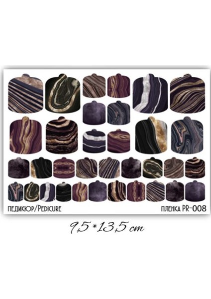 Tırnak Stiker Pedikür Slider Serisi Pr 008 Texture