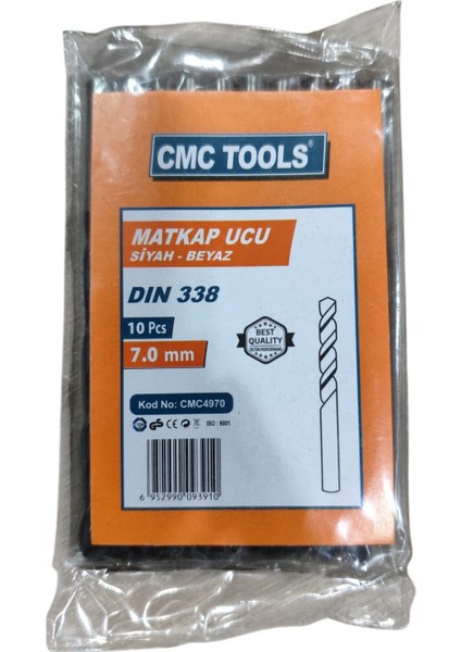 Matkap Ucu Siyah 7 mm 10 Adet