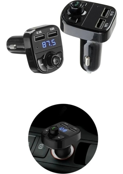 Araç Fm Transmitter Bluetooth 2 USB Port Mp3 Sd Kart Çakmaklık Girişli Araç Müzik Çalar Kiti