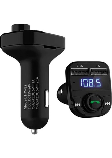 Araç Fm Transmitter Bluetooth 2 USB Port Mp3 Sd Kart Çakmaklık Girişli Araç Müzik Çalar Kiti