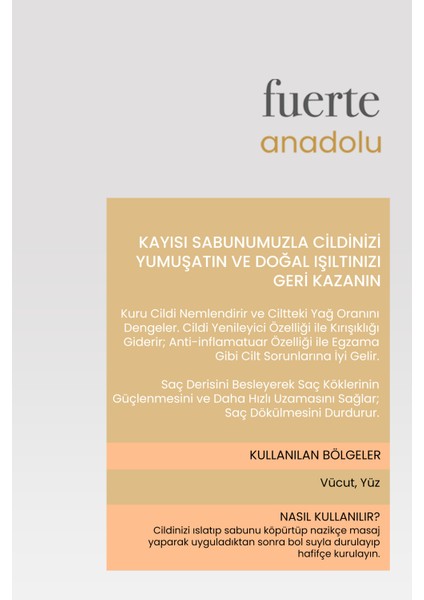 Fuerte Anadolu Kayısı Sabunu %100 Doğal