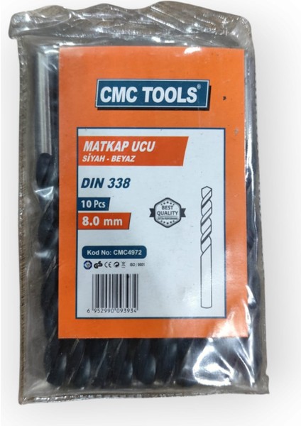Matkap Ucu Siyah 8 mm 10 Adet